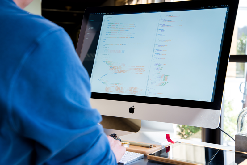 Person working at a desktop